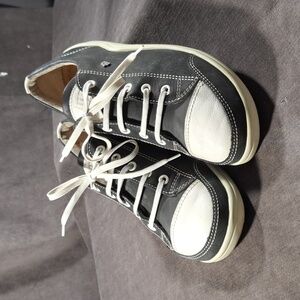 Finn Comfort Soho Black Nubuck Leather Lace Up Sneakers VG- EU 37 US 6
